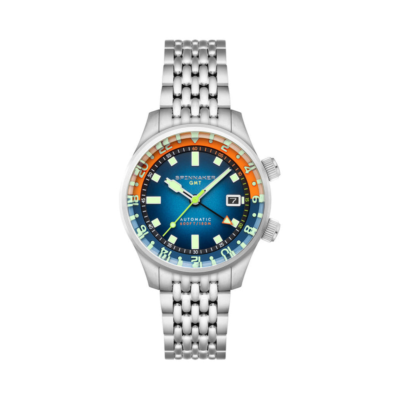Spinnaker Bradner GMT Automatic watch with Orange Blue Dial #SP-5121-AA