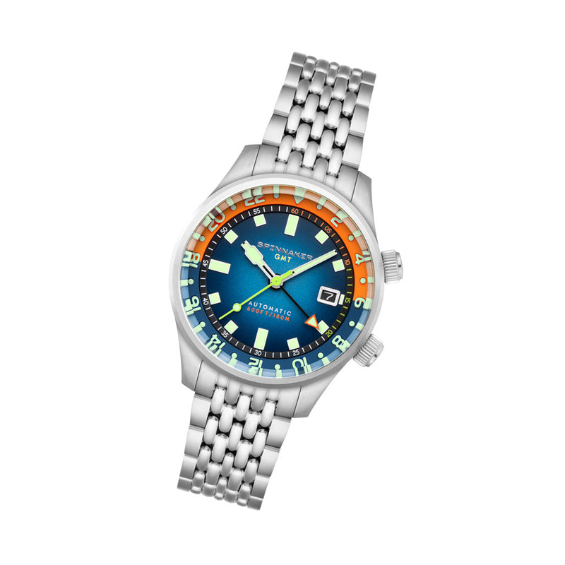 Spinnaker Bradner GMT Automatic watch with Orange Blue Dial #SP-5121-AA