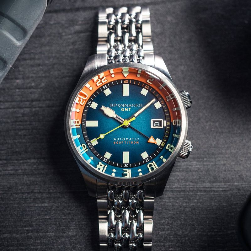 Spinnaker Bradner GMT Automatic watch with Orange Blue Dial #SP-5121-AA