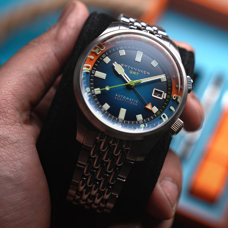 Spinnaker Bradner GMT Automatic watch with Orange Blue Dial #SP-5121-AA
