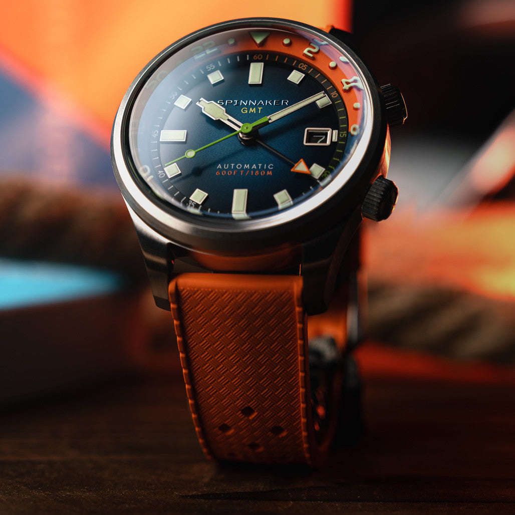 Spinnaker Bradner GMT Automatic watch with Orange Blue Dial #SP