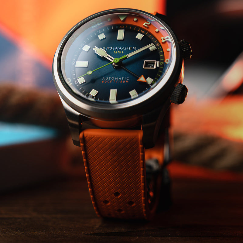 Spinnaker Bradner GMT Automatic watch with Orange Blue Dial #SP-5121-AA