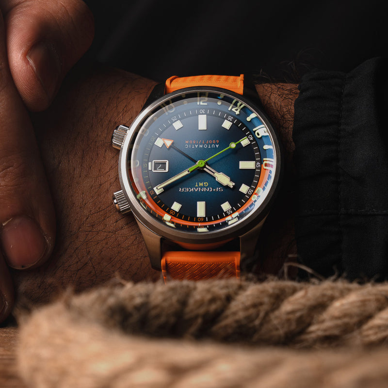 Spinnaker Bradner GMT Automatic watch with Orange Blue Dial #SP-5121-AA
