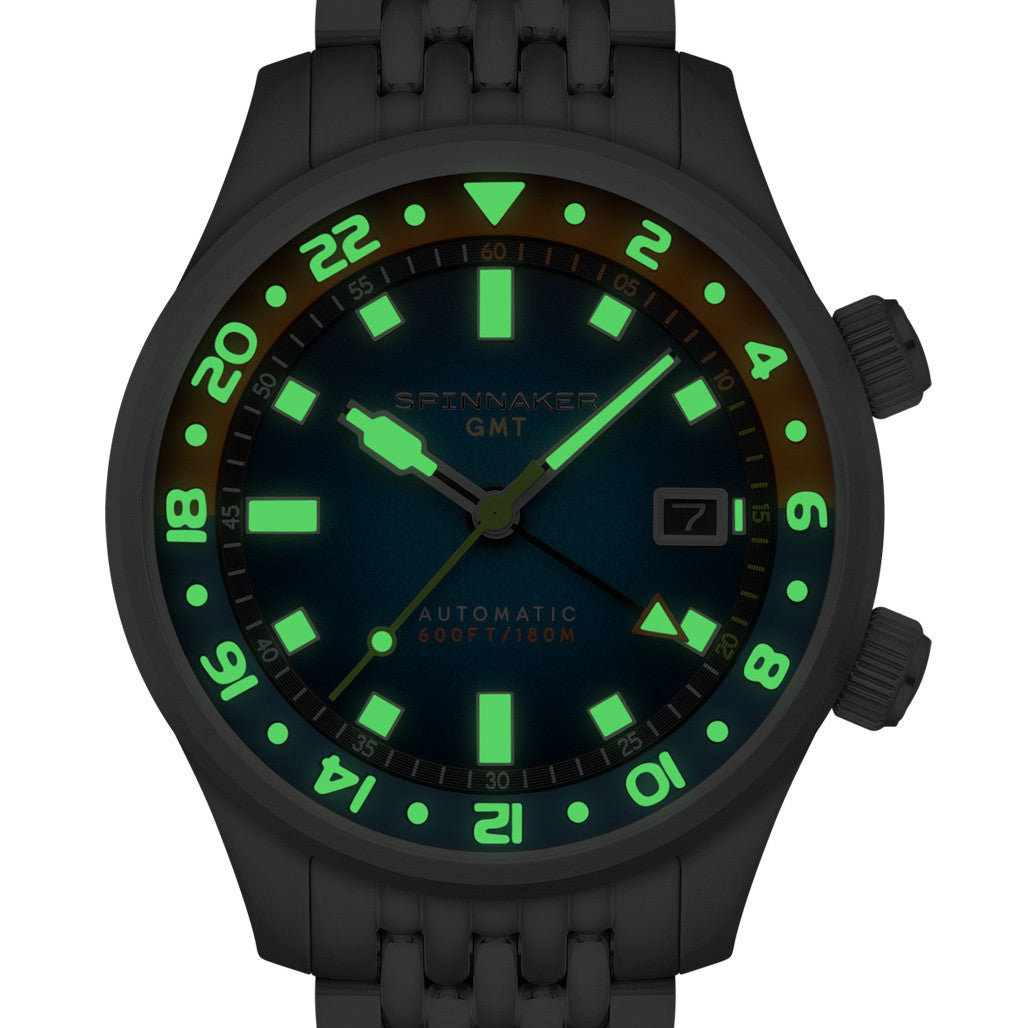 Spinnaker Bradner GMT Automatic watch with Orange Blue Dial #SP