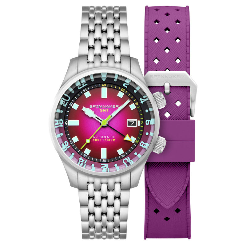Spinnaker Bradner GMT Automatic watch with Mystic Purple Dial #SP-5121-BB