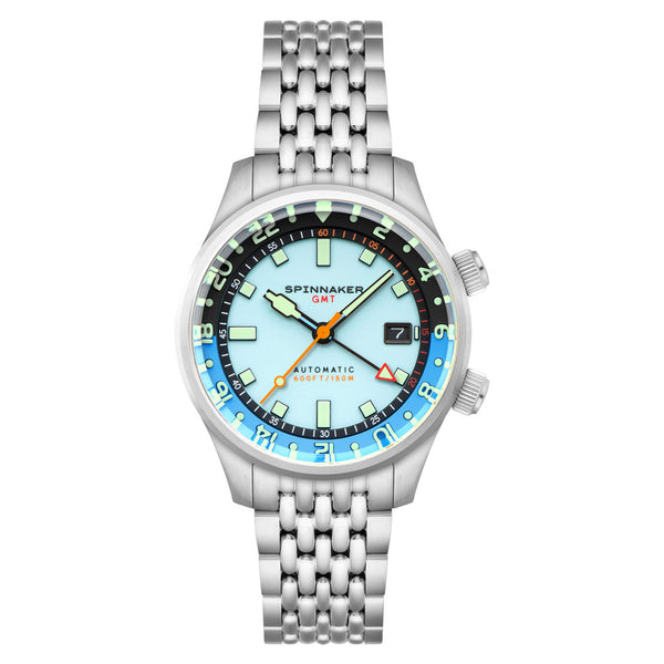Spinnaker Bradner GMT Automatic watch with Mystic Aquamarine Blue #SP-5121-CC