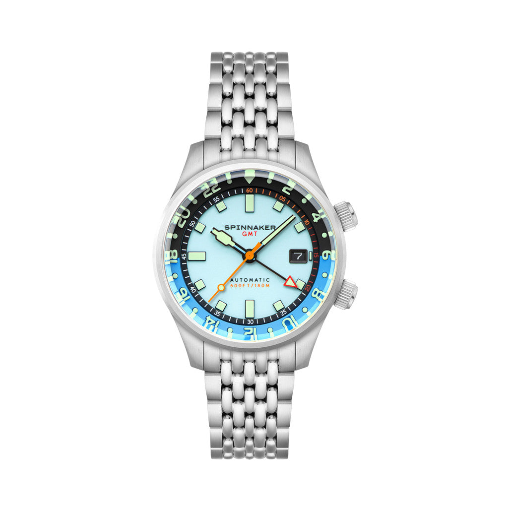 Spinnaker Bradner GMT Automatic watch with Mystic Aquamarine Blue