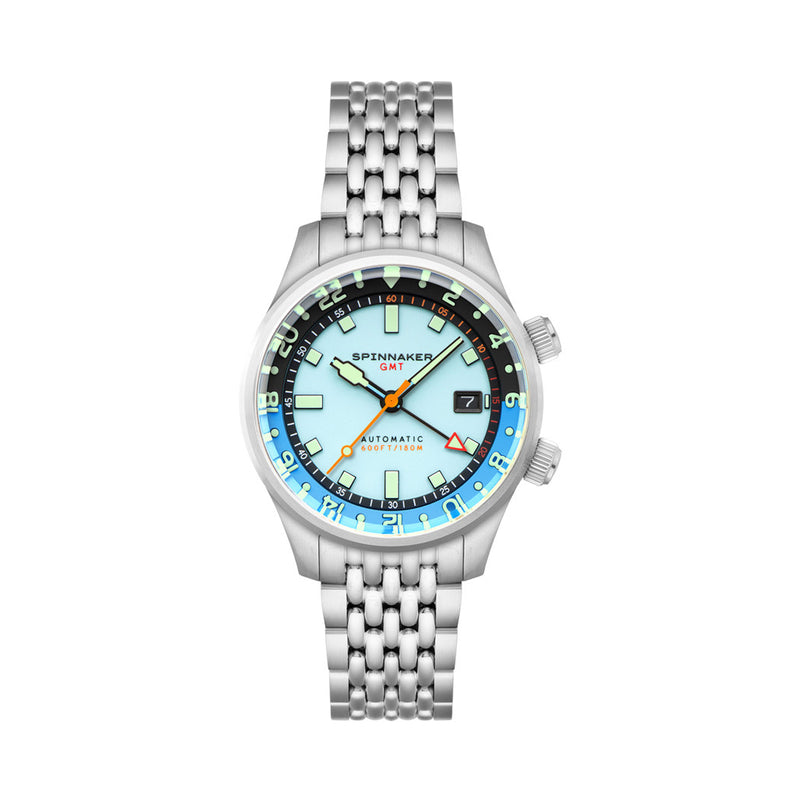 Spinnaker Bradner GMT Automatic watch with Mystic Aquamarine Blue #SP-5121-CC