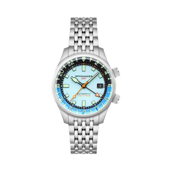 Spinnaker Bradner GMT Automatic watch with Mystic Aquamarine Blue #SP-5121-CC