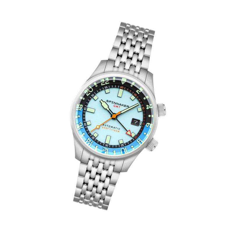 Spinnaker Bradner GMT Automatic watch with Mystic Aquamarine Blue #SP-5121-CC
