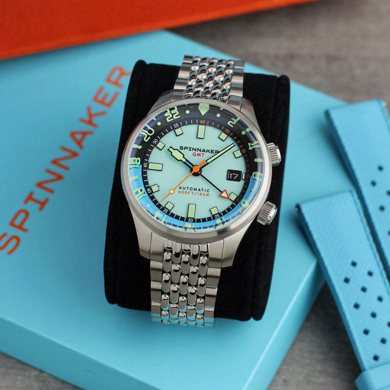 Spinnaker Bradner GMT Automatic watch with Mystic Aquamarine Blue #SP-5121-CC