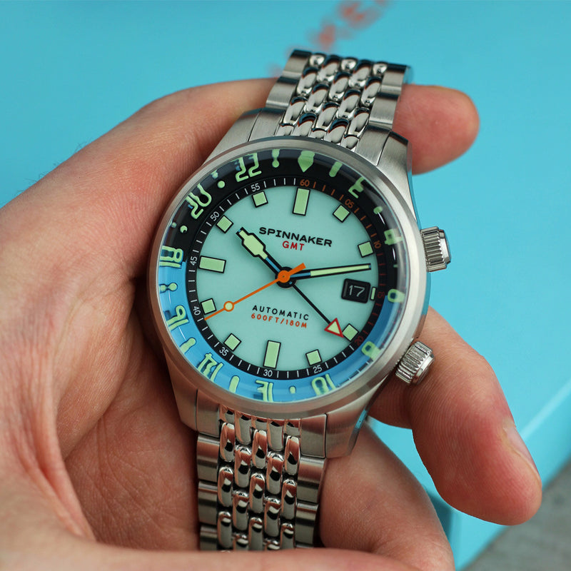 Spinnaker Bradner GMT Automatic watch with Mystic Aquamarine Blue #SP-5121-CC
