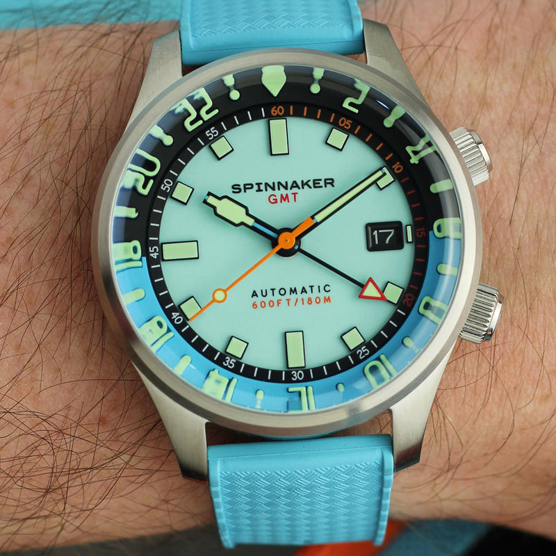 Spinnaker Bradner GMT Automatic watch with Mystic Aquamarine Blue #SP-5121-CC