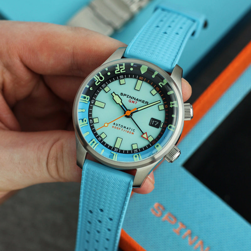 Spinnaker Bradner GMT Automatic watch with Mystic Aquamarine Blue #SP-5121-CC