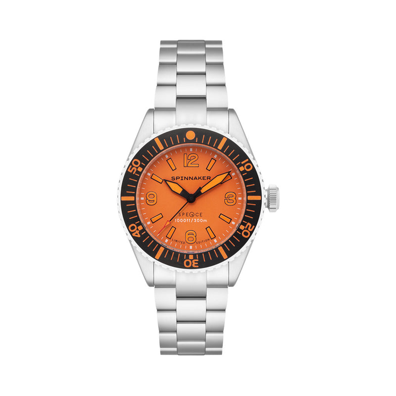 Spinnaker x Islander Spence Limited Edition Dive Watch with Tangerine Dial #SP-5126-LIW22