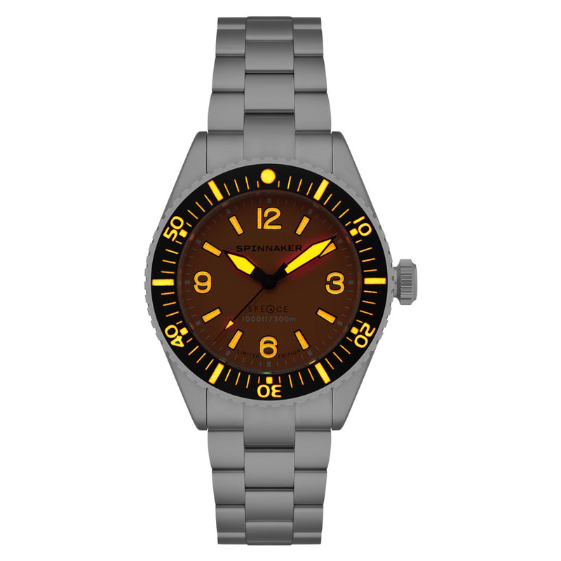 Spinnaker x Islander Spence Limited Edition Dive Watch with Tangerine Dial #SP-5126-LIW22