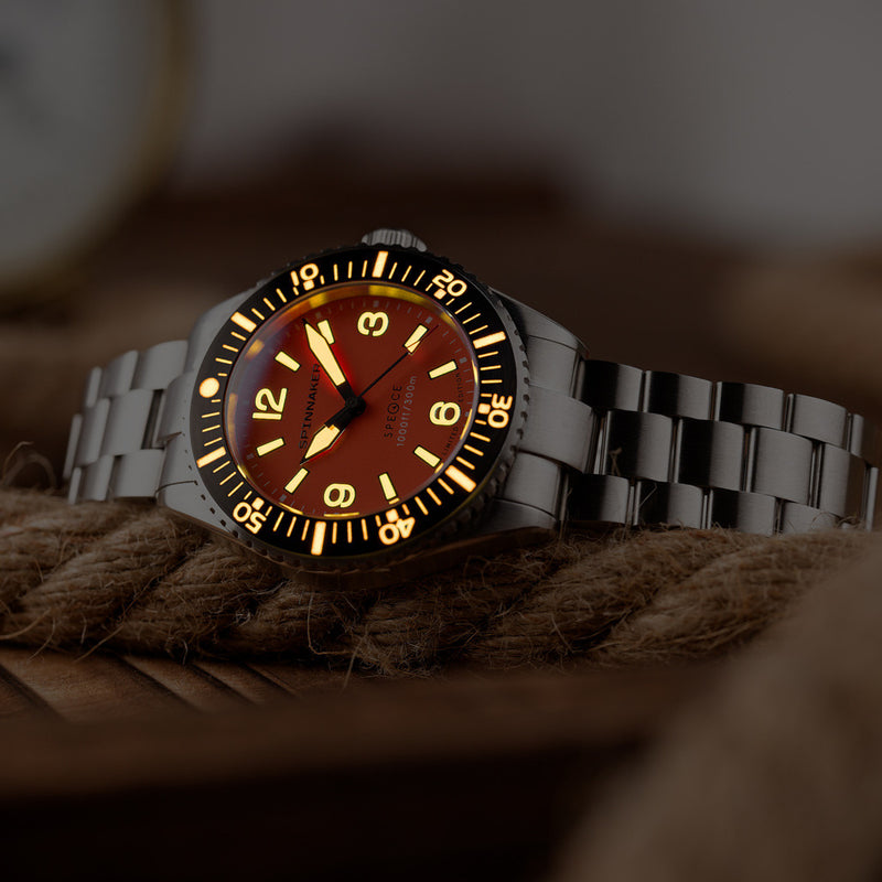 Spinnaker x Islander Spence Limited Edition Dive Watch with Tangerine Dial #SP-5126-LIW22