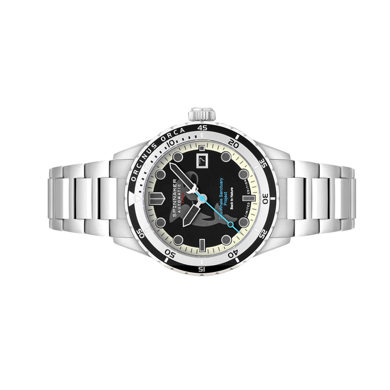 Spinnaker Hass Automatic Whale Sanctuary Project Orca Black Ltd Edition Dive Watch #SP-5128-22