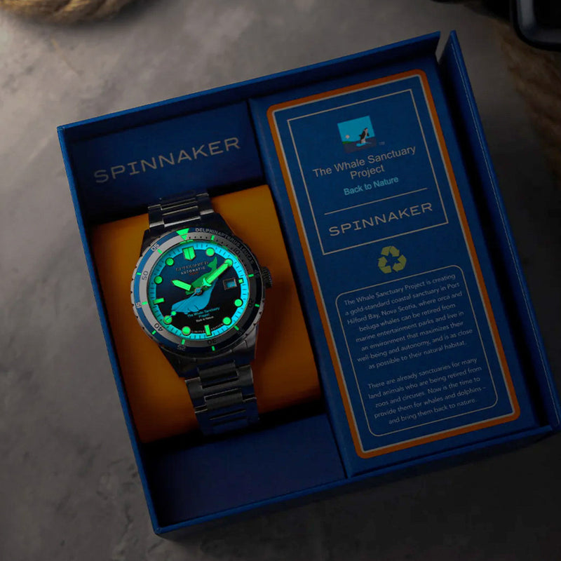 Spinnaker Hass Automatic Whale Sanctuary Project LE Blue Dial #SP-5128-33