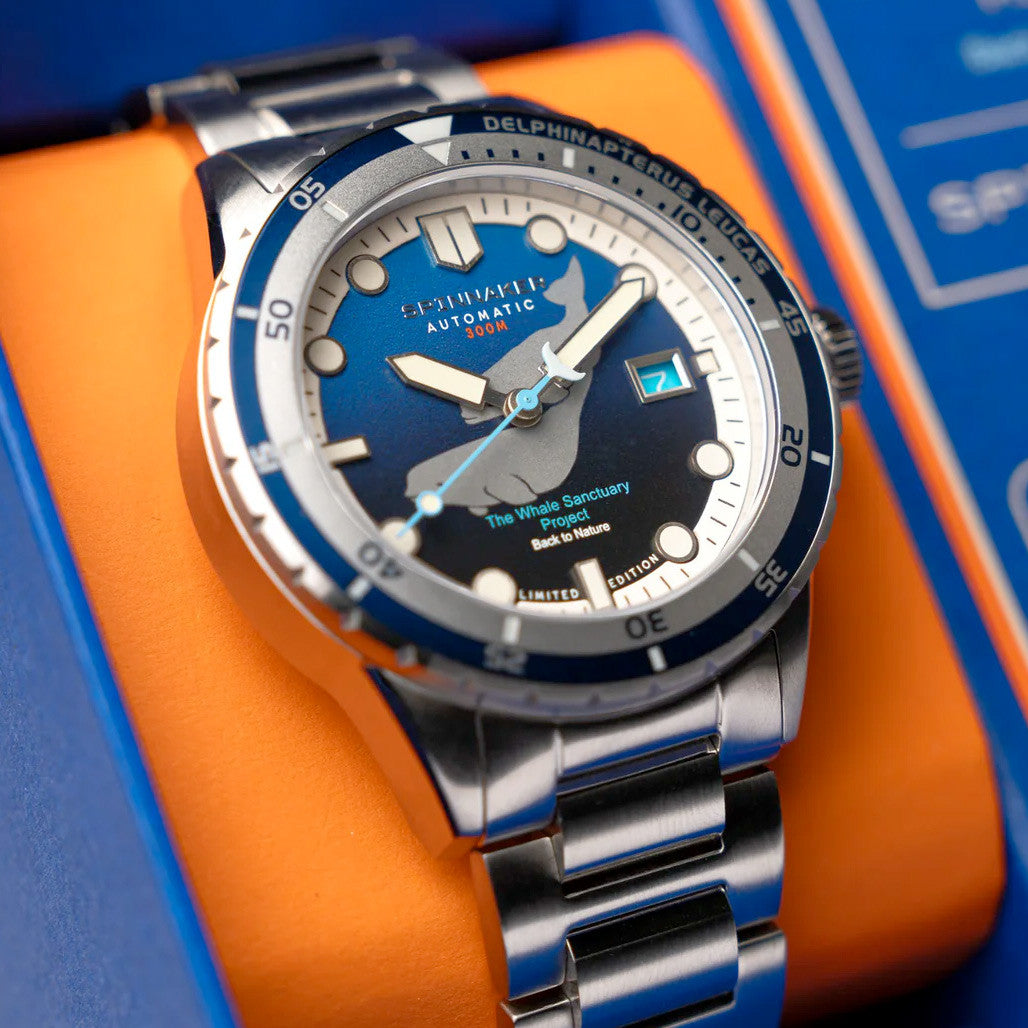 Spinnaker Hass Automatic Whale Sanctuary Project LE Blue Dial #SP