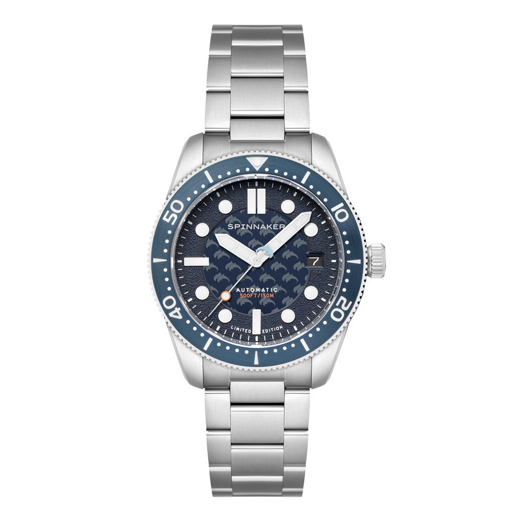 Spinnaker 40mm Croft Dolphin Project LE Dive Watch with Ocean Blue