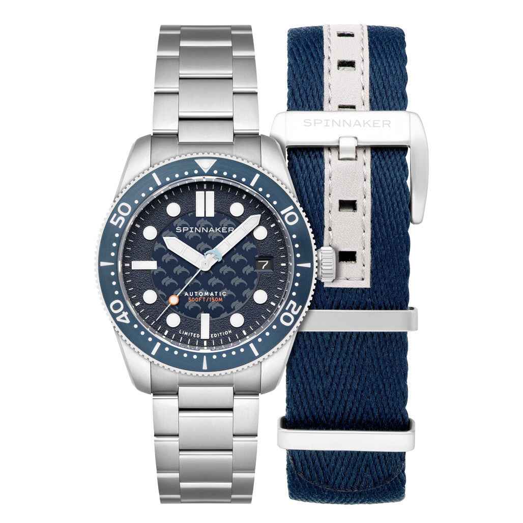 Spinnaker 40mm Croft Dolphin Project LE Dive Watch with Ocean Blue