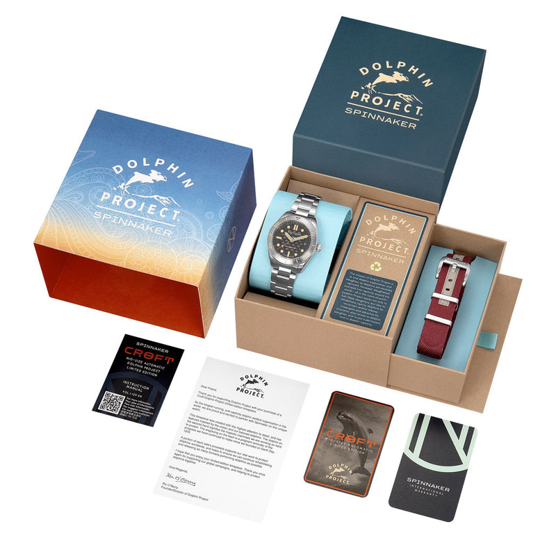 Spinnaker 40mm Croft Dolphin Project LE Dive Watch with Ocean Black Dial #SP-5129-22