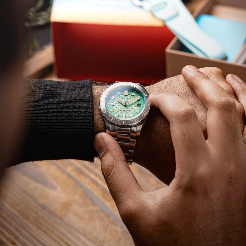 Spinnaker 40mm Croft Dolphin Project LE Dive Watch with Ocean Turquoise Dial #SP-5129-33