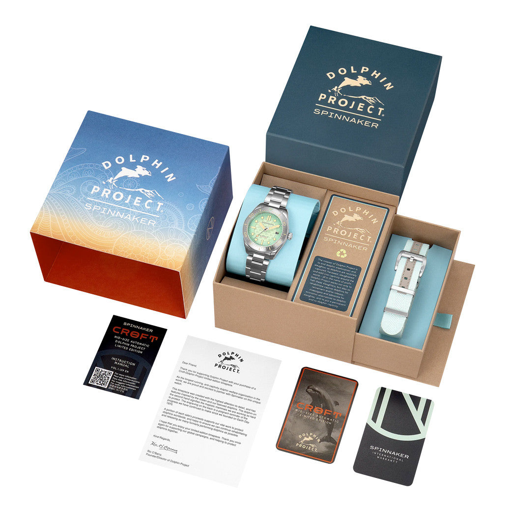 Spinnaker 40mm Croft Dolphin Project LE Dive Watch with Ocean