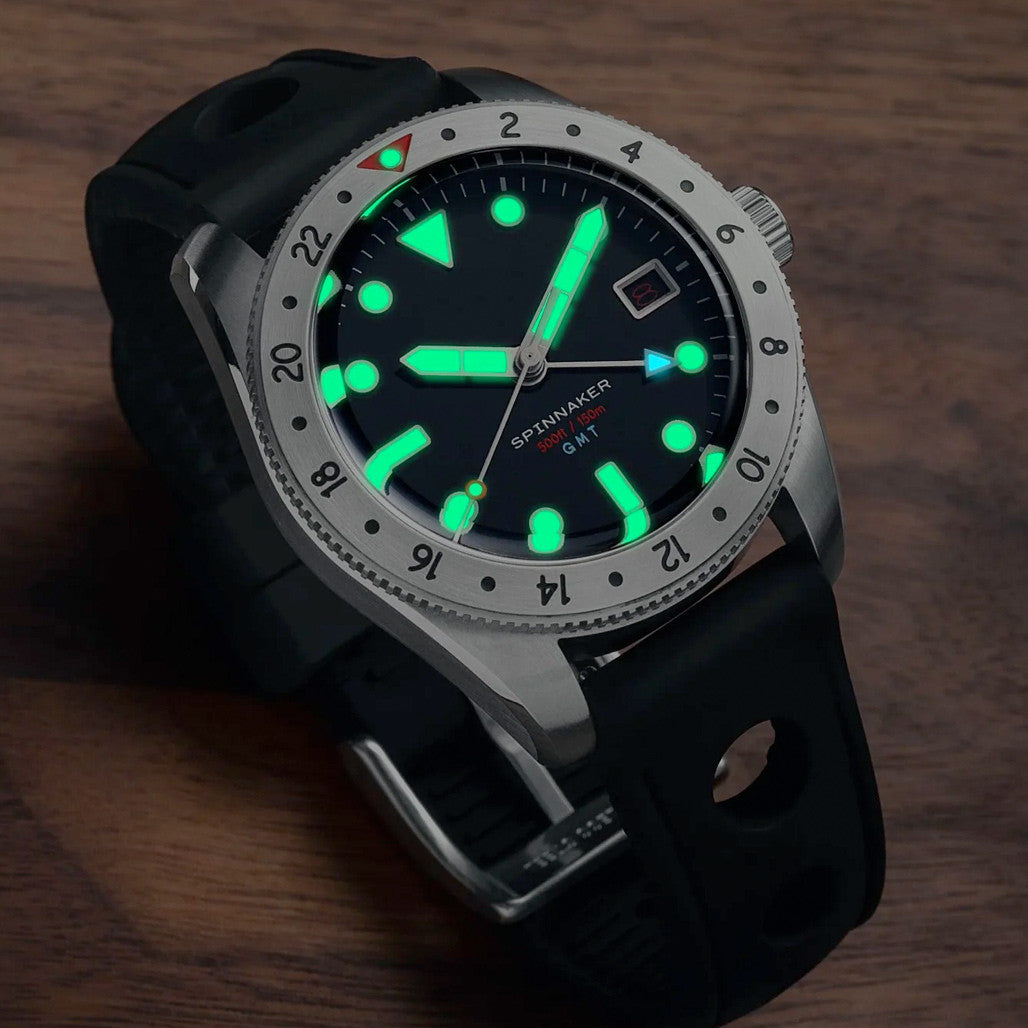 Spinnaker Croft 3912 GMT Automatic Dive Watch with Wet Suit Black