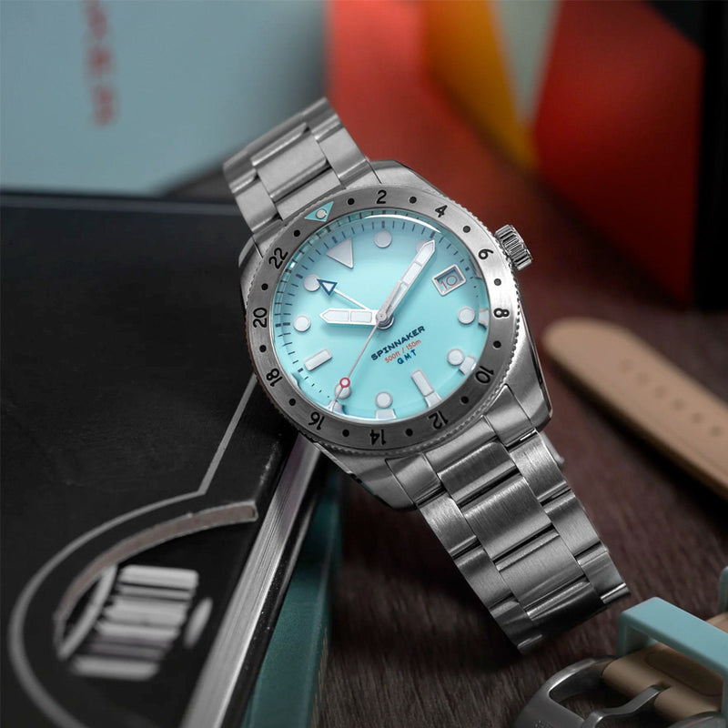 Spinnaker Croft 3912 GMT Automatic Dive Watch with Aqua Marine Blue Dial #SP-5130-22