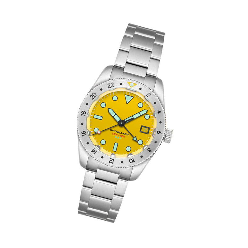 Spinnaker Croft 3912 GMT Automatic Dive Watch with Dusk Yellow Dial #SP-5130-33