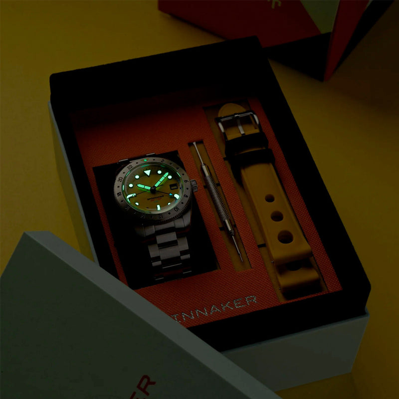 Spinnaker Croft 3912 GMT Automatic Dive Watch with Dusk Yellow Dial #SP-5130-33