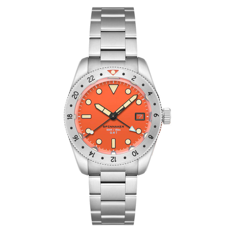 Spinnaker Croft 3912 GMT Automatic Dive Watch with Retro Orange Dial #SP-5130-44