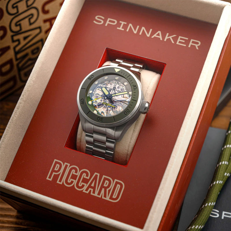 Spinaker Piccard Skeleton Automatic Dive with Mist Green Dial #SP-5135-22