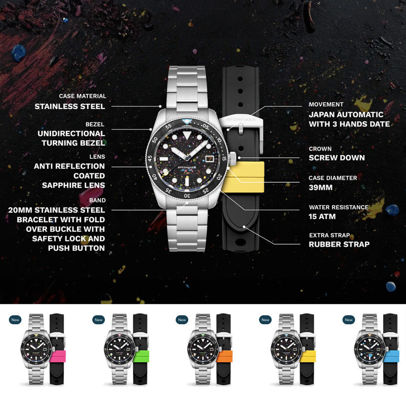 Spinnaker x The Dial Artist LE Croft 39 Automatic Blood Orange Watch #SP-5141-33