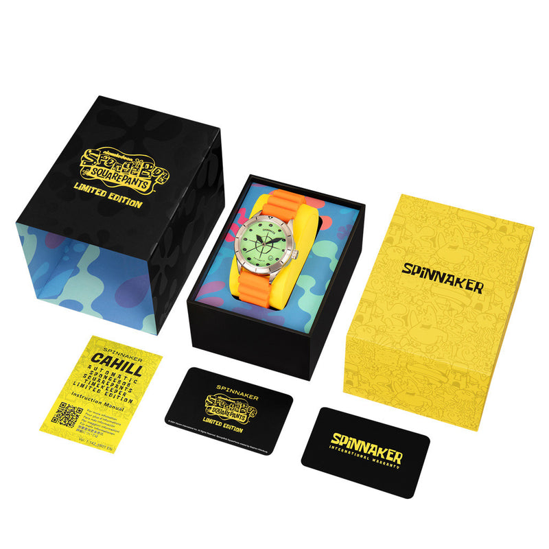 Spinnaker Cahill Automatic SpongeBob SquarePants Timekeeper Limited Edition Green Dial #SP-5142-01