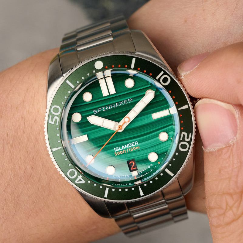 Spinnaker x Islander 39mm Croft with Green Malachite Dial #SP-5149-LIW33