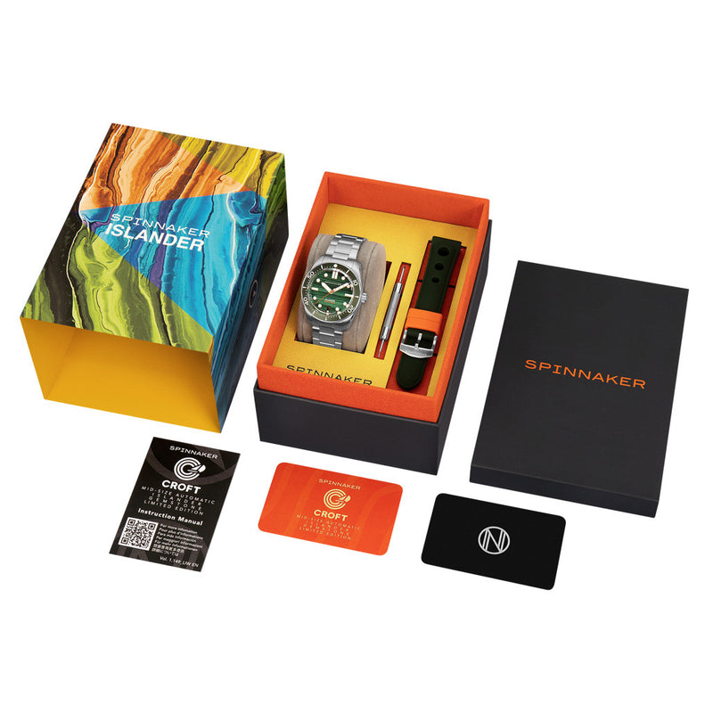 Spinnaker x Islander 39mm Croft with Green Malachite Dial #SP-5149-LIW33