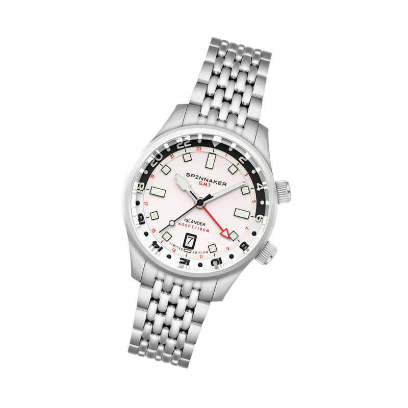 Spinnaker x Islander Bradner GMT Automatic Watch with Polar Dial #SP-5150-LIW11