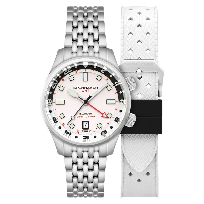 Spinnaker x Islander Bradner GMT Automatic Watch with Polar Dial #SP-5150-LIW11