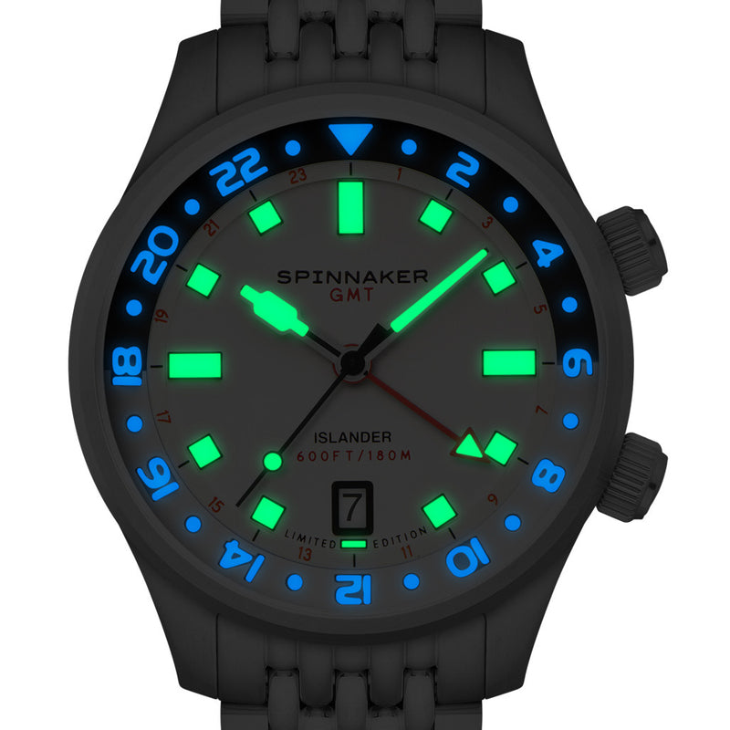 Spinnaker x Islander Bradner GMT Automatic Watch with Polar Dial #SP-5150-LIW11
