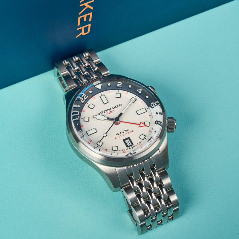 Spinnaker x Islander Bradner GMT Automatic Watch with Polar Dial #SP-5150-LIW11