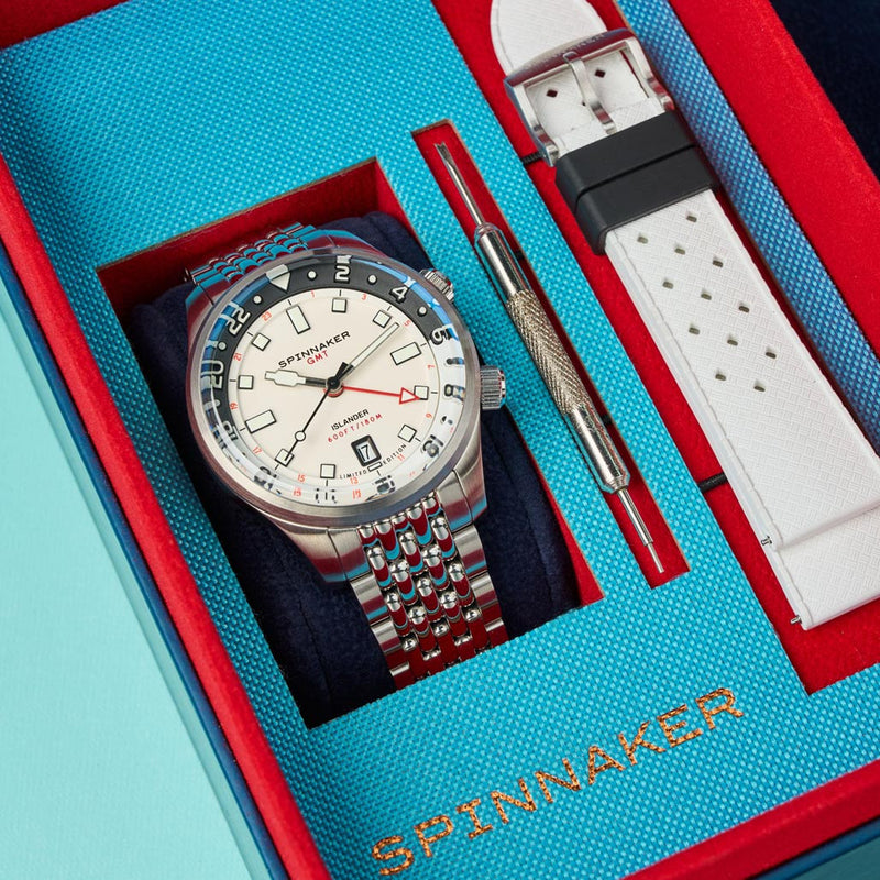 Spinnaker x Islander Bradner GMT Automatic Watch with Polar Dial #SP-5150-LIW11