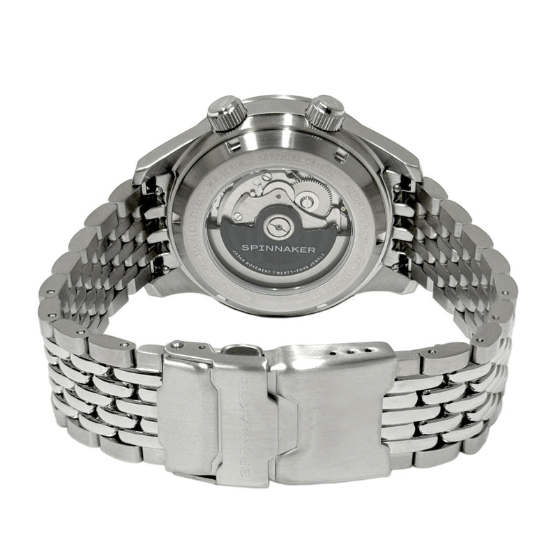 Spinnaker x Islander Bradner GMT Automatic Watch with Black and Orange Dial #SP-5150-LIW22