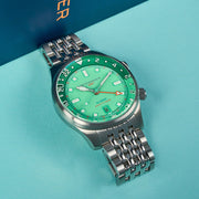 Spinnaker x Islander Bradner GMT Automatic Watch with Mint Green Dial #SP-5150-LIW33