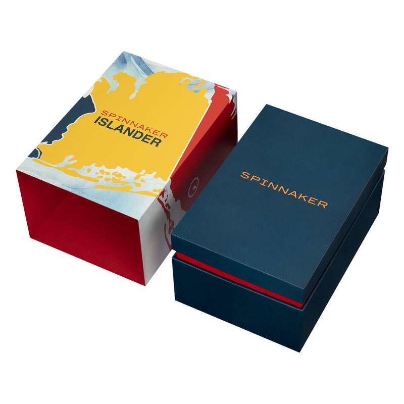 Spinnaker x Islander Bradner GMT Automatic Watch with Blue and Orange Dial #SP-5150-LIW44