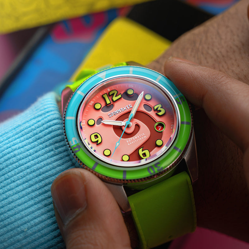 Spinnaker Fleuss Automatic SpongebBob SquarePants Conch Street LE Pink Gary #SP-5151-01