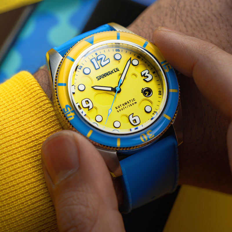 Spinnaker Fleuss Automatic SpongebBob SquarePants Conch Street LE Yellow Sponge #SP-5151-03