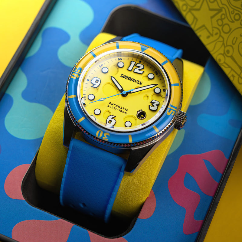 Spinnaker Fleuss Automatic SpongebBob SquarePants Conch Street LE Yellow Sponge #SP-5151-03